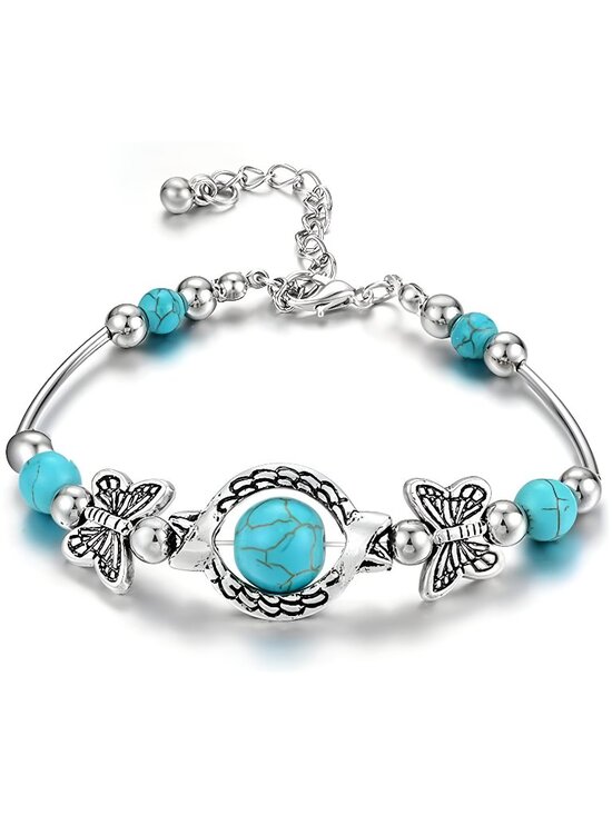 Jewelry - Boho Turquoise Western Bracelet for Women Set Butterfly Turquoise Bracelet